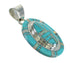 Turquoise And Opal Inlay Genuine Sterling Silver Pendant VX65512